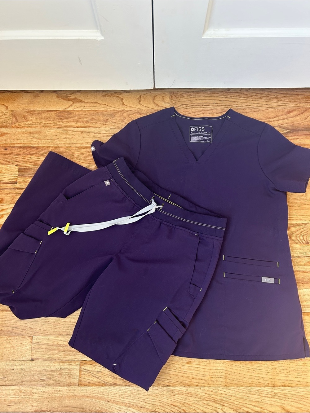 FIGS Women's Two-Piece Scrub Set in Deep Purple